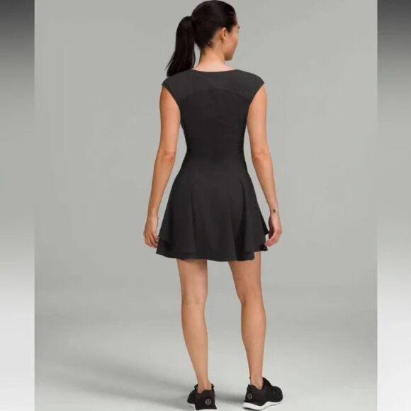 Lululemon Everlux Mesh-Back Tennis Dress Black Size 10 - Picture 4 of 8